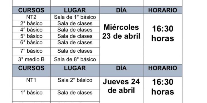 CALENDARIO DE REUNIÓN MENSUAL