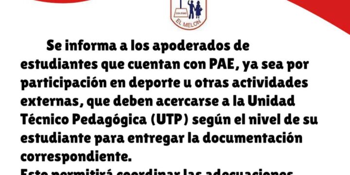 Aviso importante para apoderados